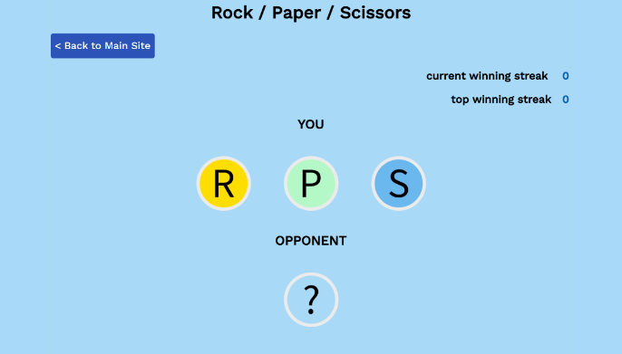 rock paper scissors game screenshot